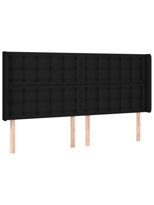 Box spring postel s matrací a led černá 180x200 cm textil