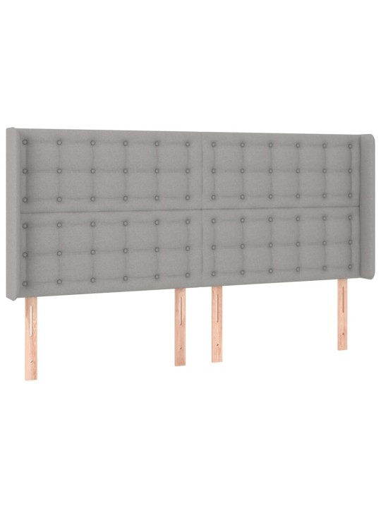 Box spring postel s matrací a LED světle šedá 200x200 cm textil