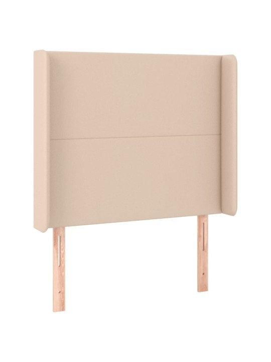 Box spring postel matrace a led cappuccino 80x200 cm umělá kůže