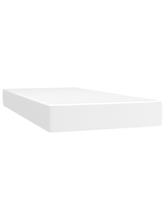 Box spring postel s matrací a LED bílá 90x200 cm umělá kůže