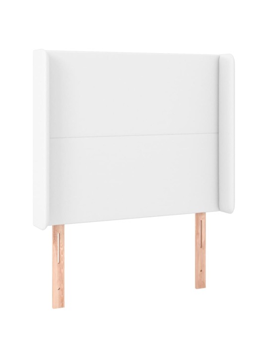 Box spring postel s matrací a LED bílá 100x200 cm umělá kůže