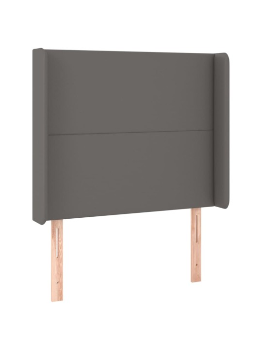 Box spring postel s matrací a LED šedá 100x200 cm umělá kůže