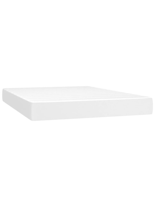 Box spring postel s matrací a LED bílá 140x200 cm umělá kůže