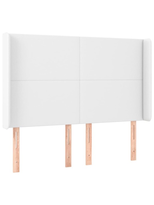 Box spring postel s matrací a LED bílá 140x200 cm umělá kůže
