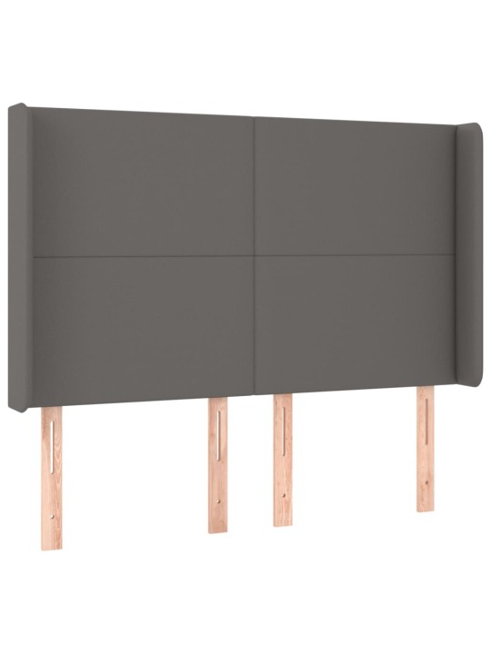Box spring postel s matrací a LED šedá 140x200 cm umělá kůže