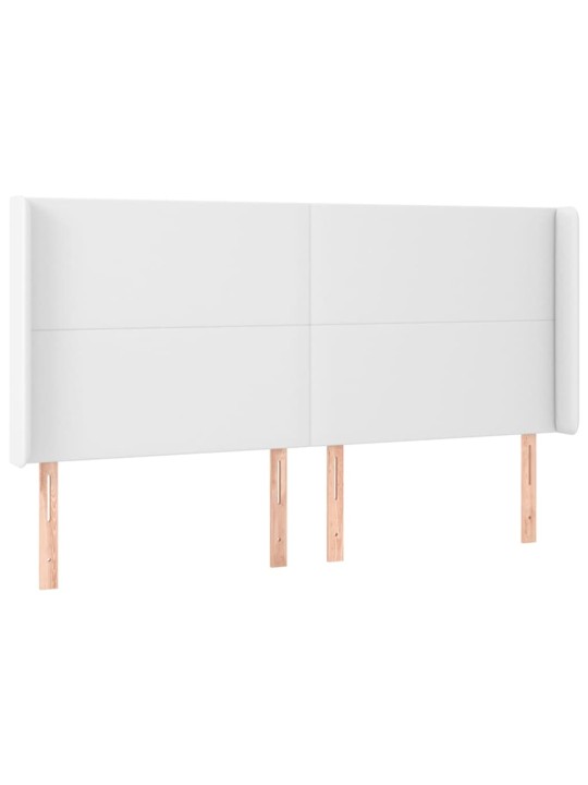 Box spring postel s matrací a LED bílá 180x200 cm umělá kůže