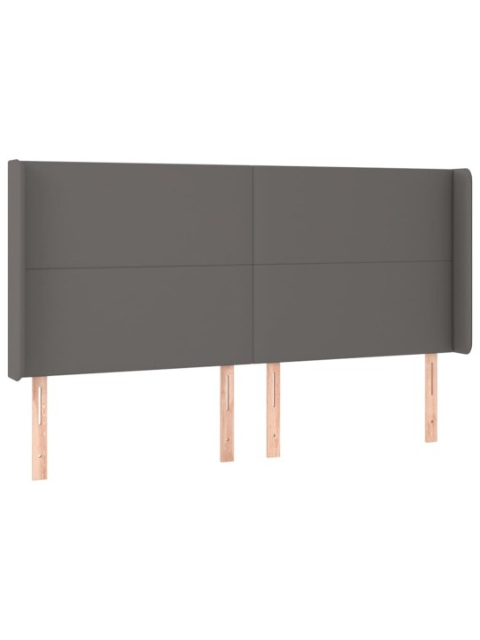 Box spring postel s matrací a LED šedá 200x200 cm umělá kůže