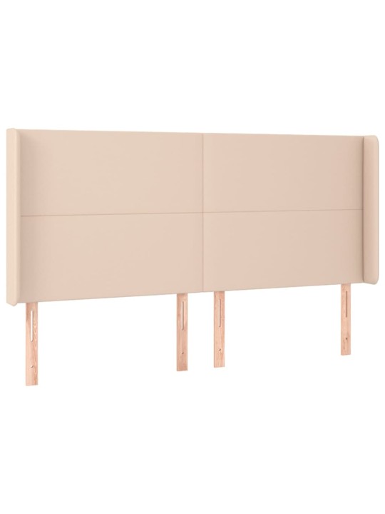 Box spring postel matrace a led cappuccino 200x200cm umělá kůže