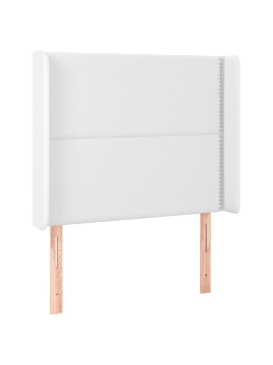 Box spring postel s matrací a LED bílá 90x190 cm umělá kůže