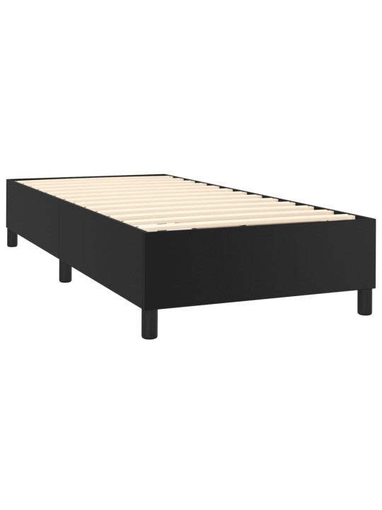 Box spring postel s matrací a LED černá 100x200 cm umělá kůže