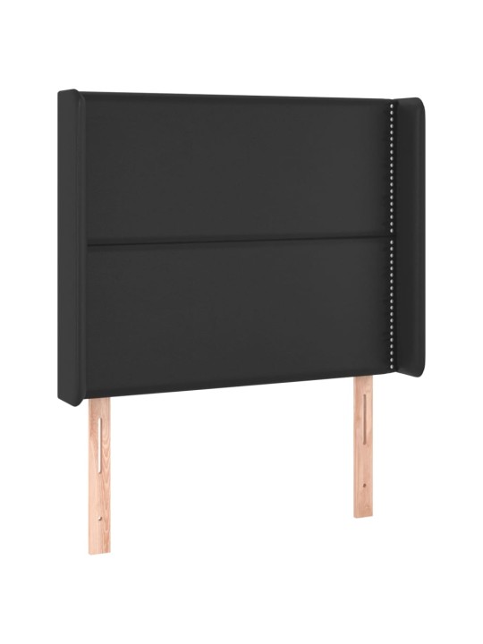 Box spring postel s matrací a LED černá 100x200 cm umělá kůže