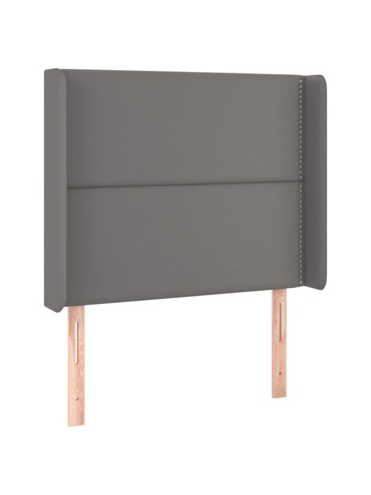 Box spring postel s matrací a LED šedá 100x200 cm umělá kůže