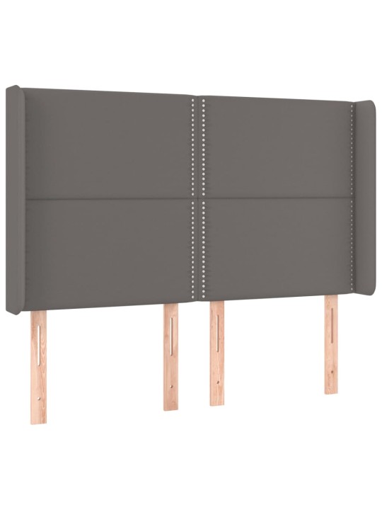 Box spring postel s matrací a LED šedá 140x190 cm umělá kůže