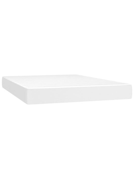 Box spring postel s matrací a LED bílá 140x200 cm umělá kůže