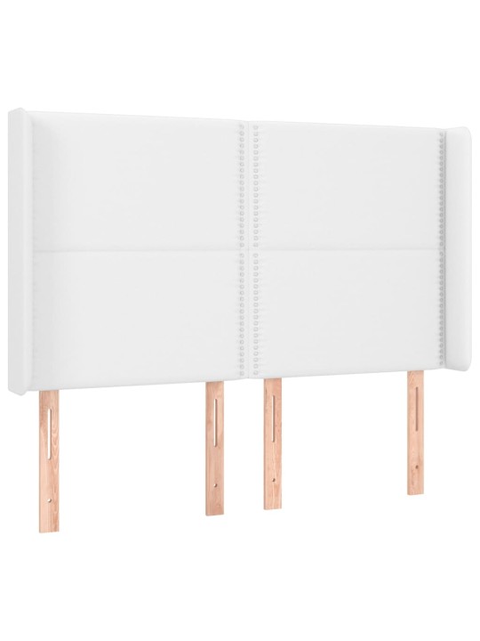 Box spring postel s matrací a LED bílá 140x200 cm umělá kůže
