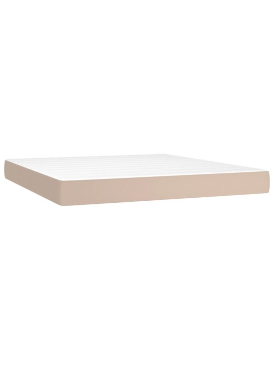 Box spring postel matrace a led cappuccino 180x200cm umělá kůže