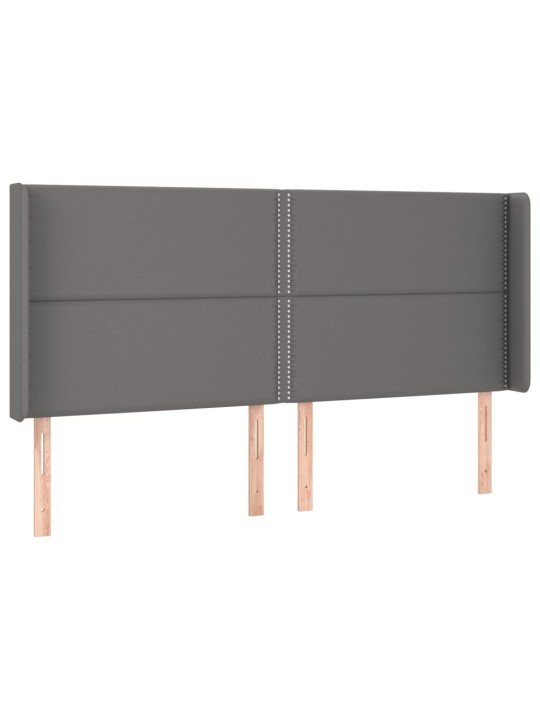 Box spring postel s matrací a led šedá 200x200 cm umělá kůže