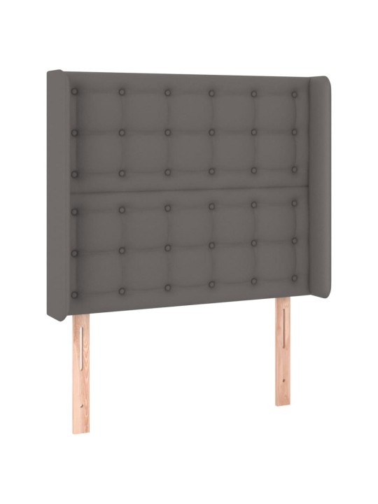 Box spring postel s matrací a LED šedá 90x190 cm umělá kůže