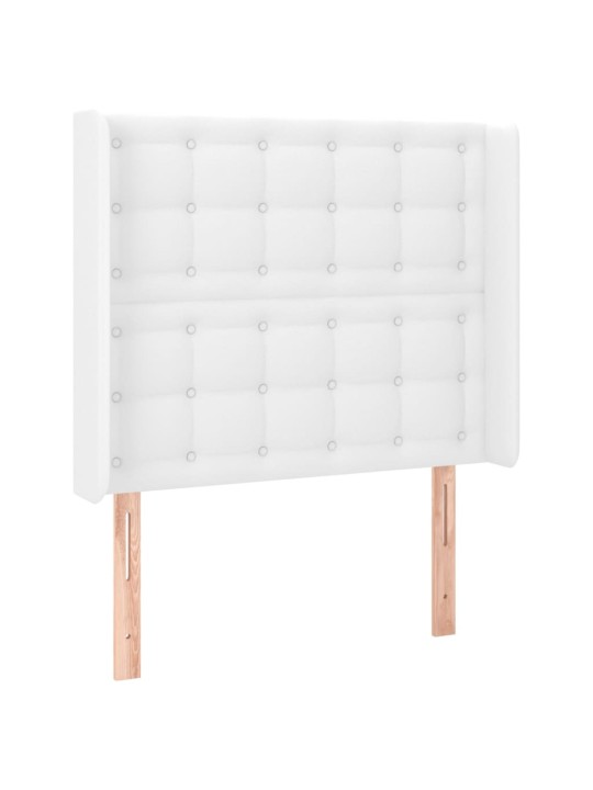Box spring postel s matrací a LED bílá 90x200 cm umělá kůže