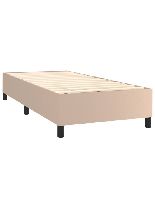 Box spring postel matrace a led cappuccino 100x200cm umělá kůže