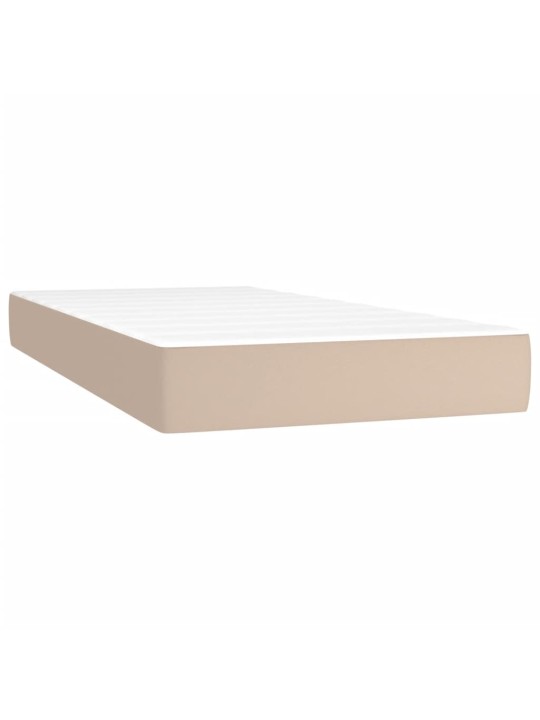 Box spring postel matrace a led cappuccino 100x200cm umělá kůže