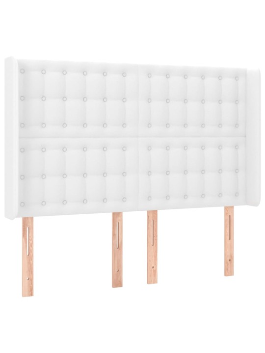 Box spring postel s matrací a LED bílá 140x190 cm umělá kůže