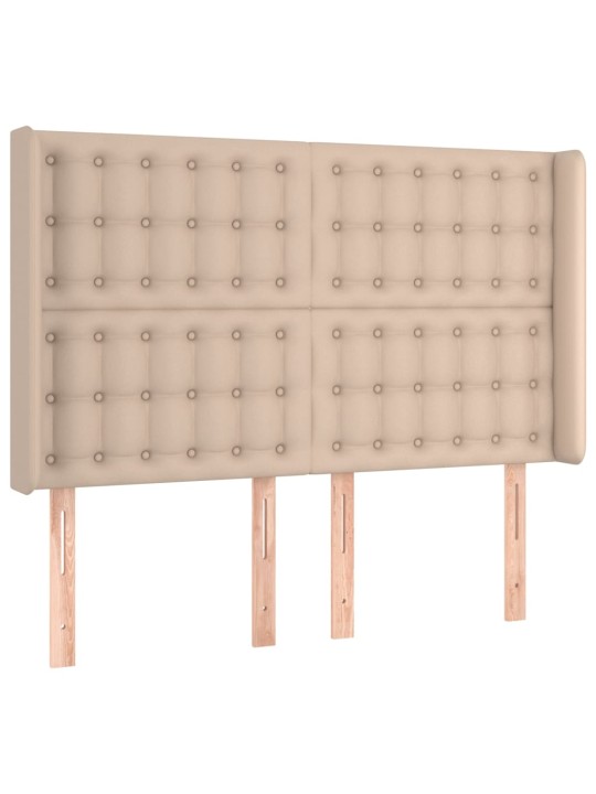 Box spring postel matrace a led cappuccino 140x190cm umělá kůže