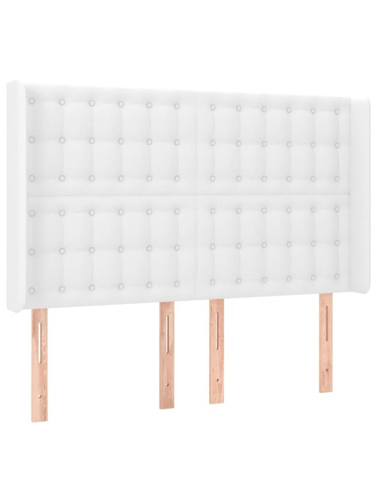 Box spring postel s matrací a LED bílá 140x200 cm umělá kůže