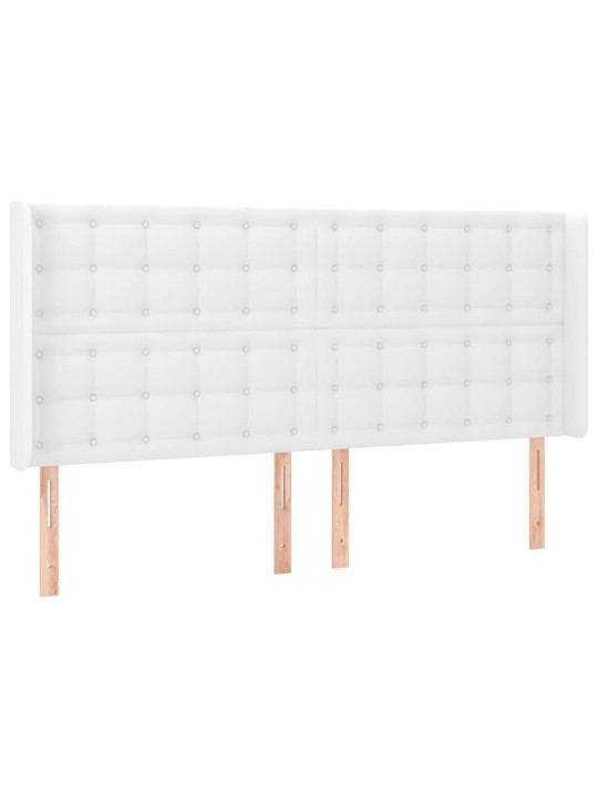 Box spring postel s matrací a LED bílá 200x200 cm umělá kůže