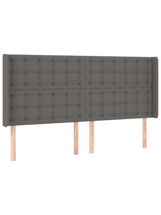 Box spring postel s matrací a led šedá 200x200 cm umělá kůže