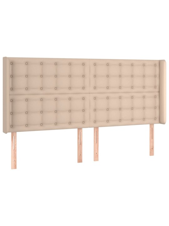 Box spring postel matrace a led cappuccino 200x200cm umělá kůže