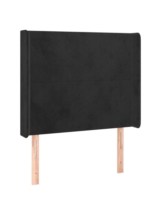 Box spring postel s matrací a LED černá 90x190 cm samet