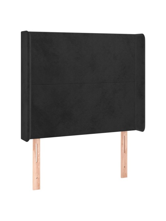 Box spring postel s matrací a LED černá 100x200 cm samet