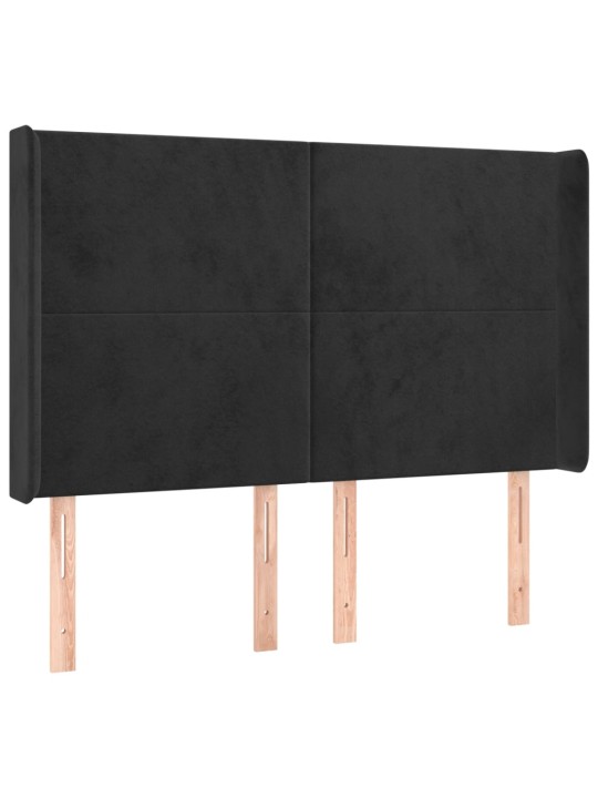 Box spring postel s matrací a LED černá 140x190 cm samet