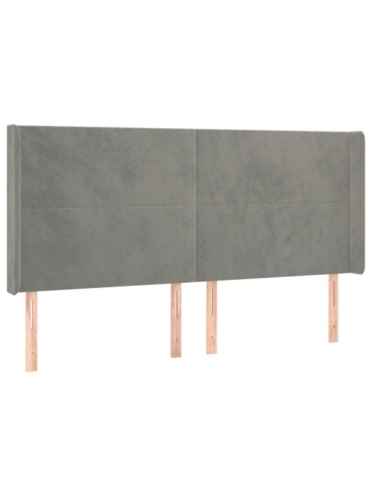 Box spring postel s matrací a LED světle šedá 180x200 cm samet