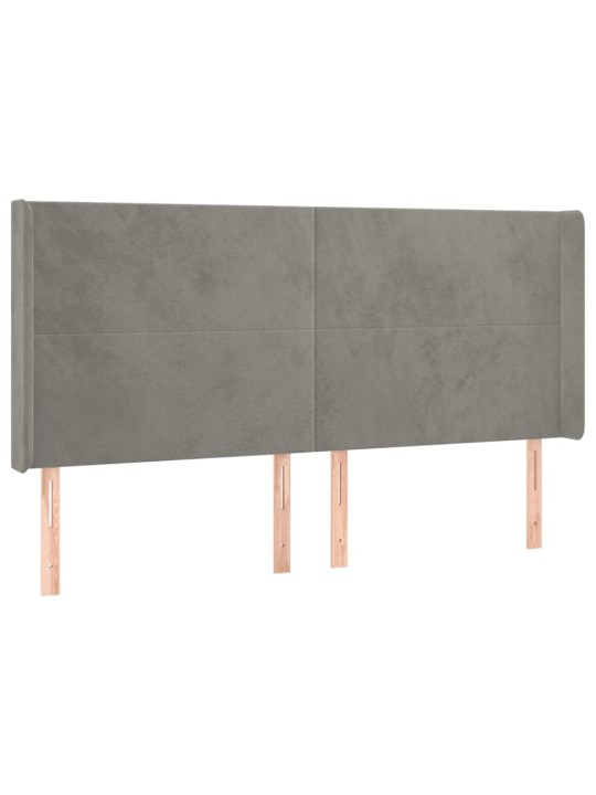 Box spring postel s matrací a LED světle šedá 200x200 cm samet