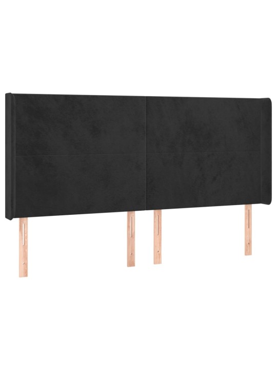 Box spring postel s matrací a LED černá 200x200 cm samet