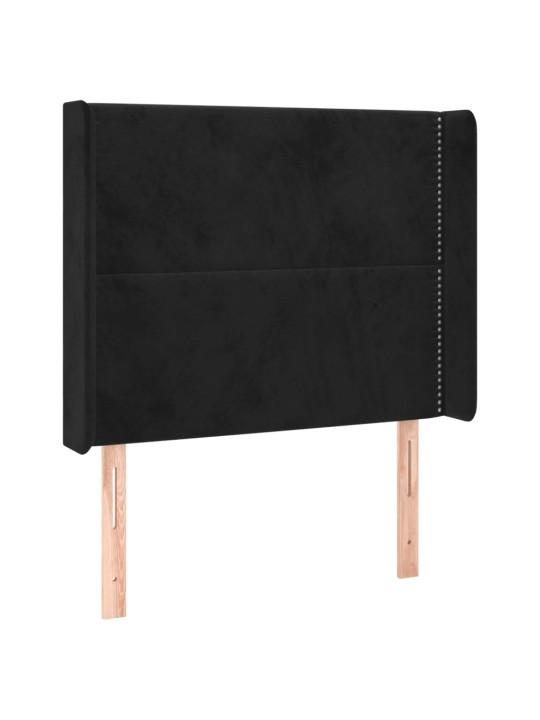 Box spring postel s matrací a LED černá 80 x 200 cm samet