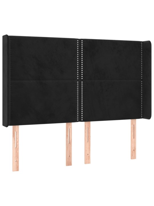 Box spring postel s matrací a LED černá 140x190 cm samet