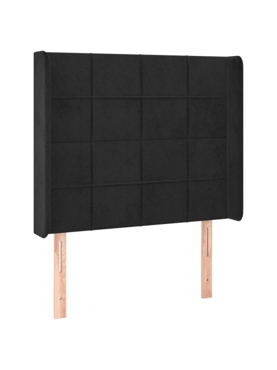 Box spring postel s matrací a LED černá 80 x 200 cm samet