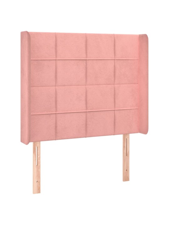 Box spring postel s matrací a led růžová 80 x 200 cm samet