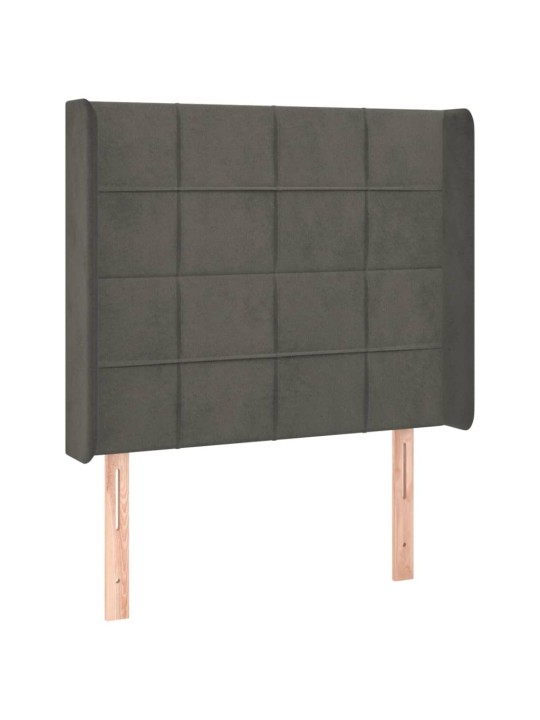 Box spring postel s matrací a LED tmavě šedá 90x190 cm samet