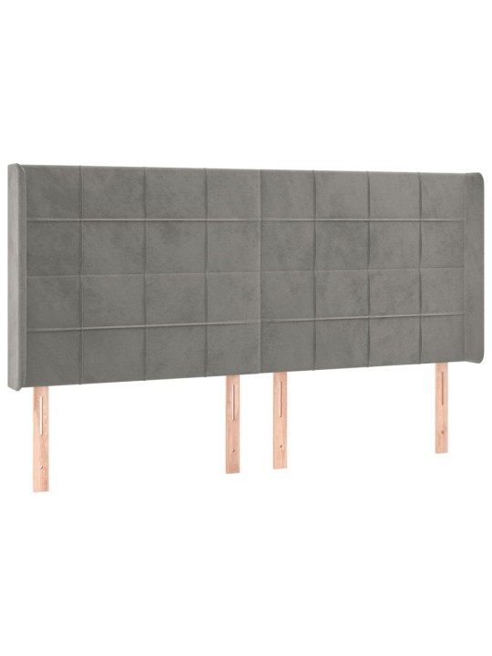 Box spring postel s matrací a LED světle šedá 160x200 cm samet