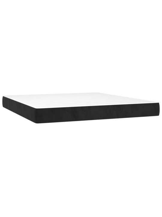 Box spring postel s matrací a LED černá 160x200 cm samet