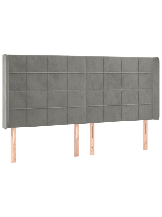 Box spring postel s matrací a LED světle šedá 180x200 cm samet