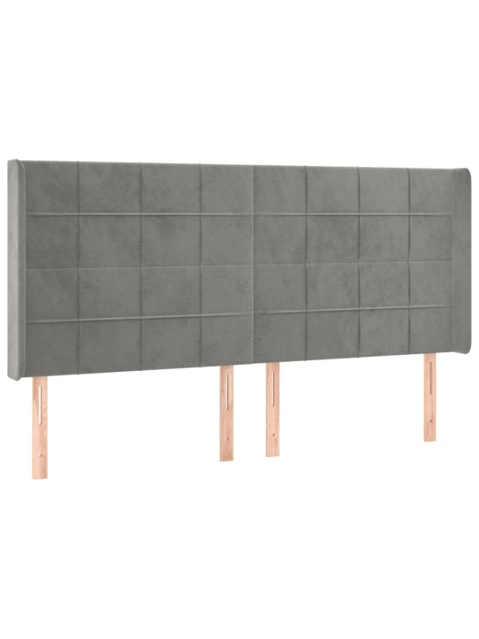Box spring postel s matrací a LED světle šedá 180x200 cm samet