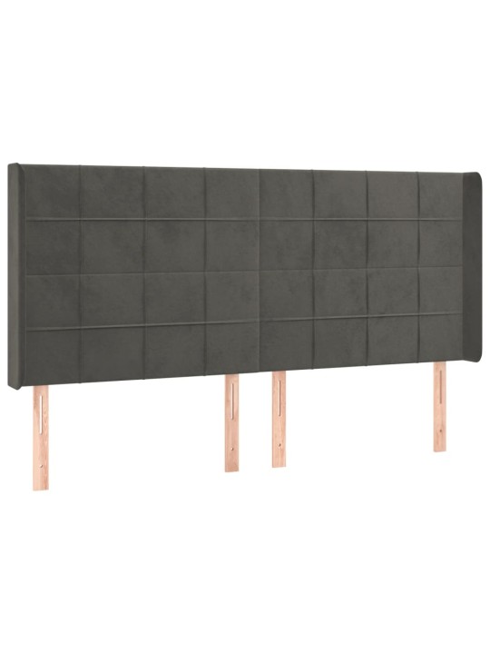 Box spring postel s matrací a LED tmavě šedá 180x200 cm samet
