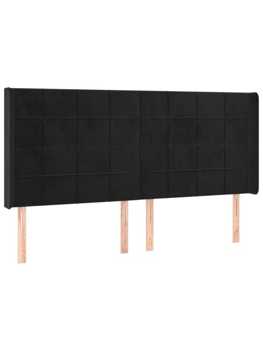 Box spring postel s matrací a LED černá 200x200 cm samet
