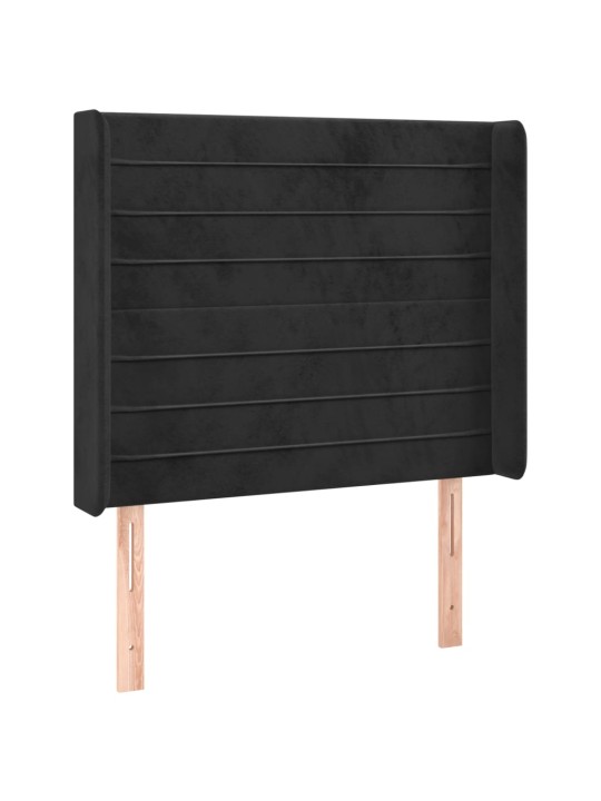 Box spring postel s matrací a LED černá 80 x 200 cm samet