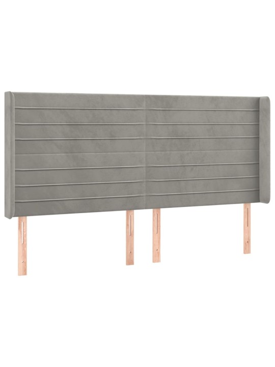 Box spring postel s matrací a LED světle šedá 160x200 cm samet